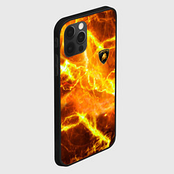 Чехол для iPhone 12 Pro Lamborghini - яркие молнии, цвет: 3D-черный — фото 2