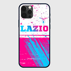 Чехол для iPhone 12 Pro Lazio neon gradient style: символ сверху, цвет: 3D-черный