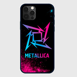 Чехол для iPhone 12 Pro Metallica - neon gradient, цвет: 3D-черный