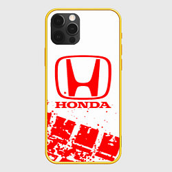 Чехол для iPhone 12 Pro Honda - красный след шины, цвет: 3D-желтый