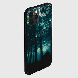 Чехол для iPhone 12 Pro Тёмный лес на закате, цвет: 3D-черный — фото 2
