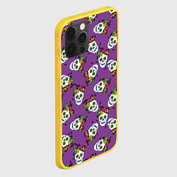 Чехол для iPhone 12 Pro Сахарные черепа на фиолетовом паттерн, цвет: 3D-желтый — фото 2