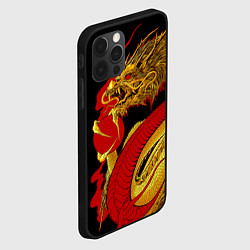 Чехол для iPhone 12 Pro Японский Золотой Дракон, цвет: 3D-черный — фото 2