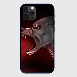 Чехол для iPhone 12 Pro Арт злой волк, цвет: 3D-черный