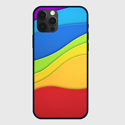 Чехол для iPhone 12 Pro Семь цветов радуги, цвет: 3D-черный