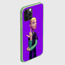 Чехол для iPhone 12 Pro Lil Peep На Фиолетовом Фоне, цвет: 3D-салатовый — фото 2