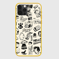 Чехол для iPhone 12 Pro Japan style - retro, цвет: 3D-желтый