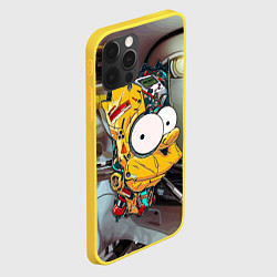 Чехол для iPhone 12 Pro Башка Барта Симпсона - Robopunk, цвет: 3D-желтый — фото 2