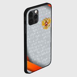 Чехол для iPhone 12 Pro Orange & silver Russia, цвет: 3D-черный — фото 2