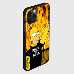Чехол для iPhone 12 Pro Homer Simpson - Rock n Roll!, цвет: 3D-черный — фото 2