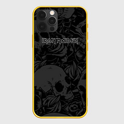 Чехол для iPhone 12 Pro Iron Maiden - черепа, цвет: 3D-желтый
