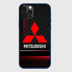 Чехол для iPhone 12 Pro Mitsubishi Абстракция карбон, цвет: 3D-тёмно-синий