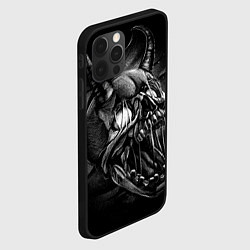 Чехол для iPhone 12 Pro Череп Демона - рисунок карандашом, цвет: 3D-черный — фото 2