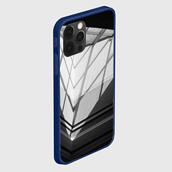 Чехол для iPhone 12 Pro Абстрактные тени и геометрические фигуры, цвет: 3D-тёмно-синий — фото 2