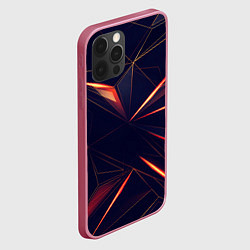Чехол для iPhone 12 Pro Раскаленные грани, цвет: 3D-малиновый — фото 2