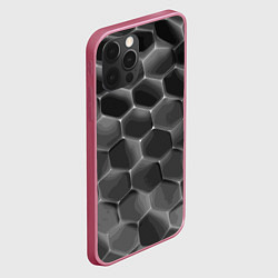 Чехол для iPhone 12 Pro Черные камни, цвет: 3D-малиновый — фото 2