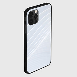 Чехол для iPhone 12 Pro Серый фон и белые линии, цвет: 3D-черный — фото 2
