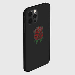 Чехол для iPhone 12 Pro Роза абстракция, цвет: 3D-черный — фото 2