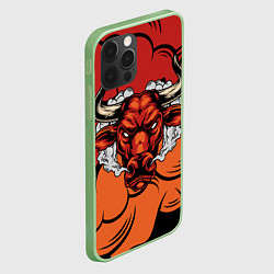 Чехол для iPhone 12 Pro Красный бычара, цвет: 3D-салатовый — фото 2