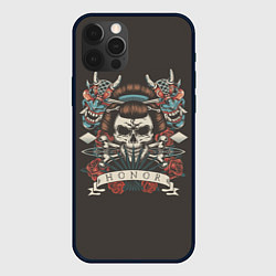 Чехол для iPhone 12 Pro Японский череп honor, цвет: 3D-черный