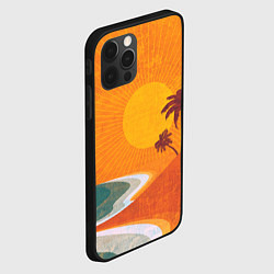 Чехол для iPhone 12 Pro Закат на побережье минимализм, цвет: 3D-черный — фото 2