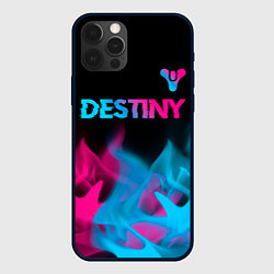 Чехол для iPhone 12 Pro Destiny - neon gradient: символ сверху, цвет: 3D-черный
