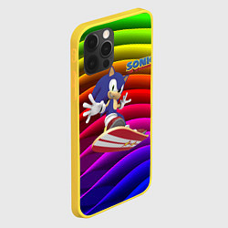 Чехол для iPhone 12 Pro Sonic - hedgehog - skateboarding - bands, цвет: 3D-желтый — фото 2