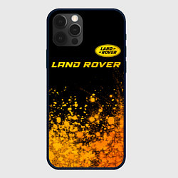 Чехол для iPhone 12 Pro Land Rover - gold gradient: символ сверху, цвет: 3D-черный