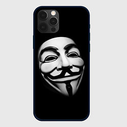 Чехол для iPhone 12 Pro Маска анонимуса - Гай Фокс, цвет: 3D-черный