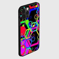 Чехол для iPhone 12 Pro Разноцветная геометрическая текстура, цвет: 3D-черный — фото 2