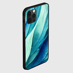 Чехол для iPhone 12 Pro Акварельные синие узоры, цвет: 3D-черный — фото 2