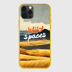 Чехол для iPhone 12 Pro Wild spaces - акварельный пейзаж, цвет: 3D-желтый