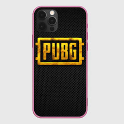 Чехол для iPhone 12 Pro PUBG gold, цвет: 3D-малиновый