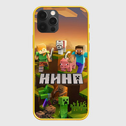 Чехол для iPhone 12 Pro Нина - Minecraft, цвет: 3D-желтый