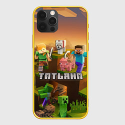 Чехол для iPhone 12 Pro Татьяна Minecraft, цвет: 3D-желтый