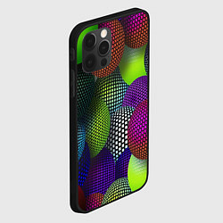 Чехол для iPhone 12 Pro Трехмерные разноцветные шары, цвет: 3D-черный — фото 2