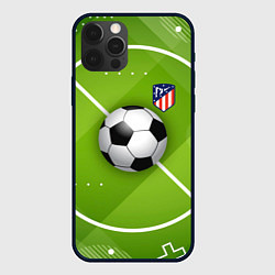 Чехол для iPhone 12 Pro Atletico madrid Мяч, цвет: 3D-черный