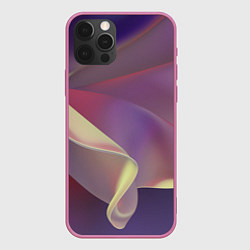 Чехол для iPhone 12 Pro Абстрактные объёмные волны бархата, цвет: 3D-малиновый