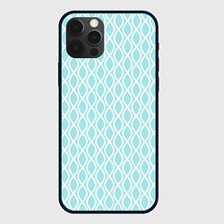 Чехол для iPhone 12 Pro Голубые узоры - волны, цвет: 3D-черный
