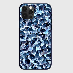 Чехол для iPhone 12 Pro Новогдние кролики, цвет: 3D-черный