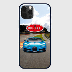 Чехол для iPhone 12 Pro Bugatti - motorsport - гоночная трасса, цвет: 3D-черный