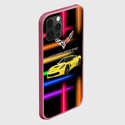 Чехол для iPhone 12 Pro Chevrolet Corvette - гоночная команда - Motorsport, цвет: 3D-малиновый — фото 2