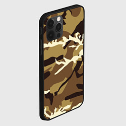 Чехол для iPhone 12 Pro Камуфляж Woodland осень крупный, цвет: 3D-черный — фото 2