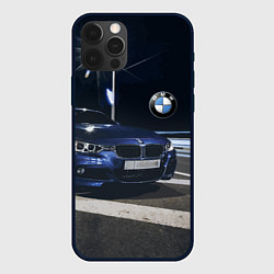 Чехол для iPhone 12 Pro BMW на ночной трассе, цвет: 3D-черный