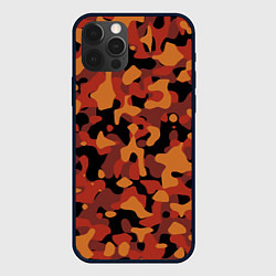 Чехол для iPhone 12 Pro Камуфляж Common Orange, цвет: 3D-черный