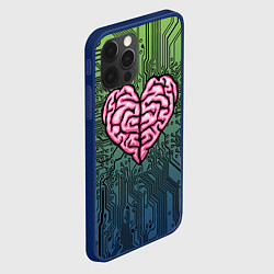 Чехол для iPhone 12 Pro Heart brain chip, цвет: 3D-тёмно-синий — фото 2