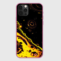 Чехол для iPhone 12 Pro Золотая вода, цвет: 3D-малиновый