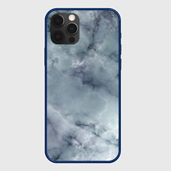 Чехол для iPhone 12 Pro Натуральный дымчатый мрамор текстура, цвет: 3D-тёмно-синий