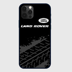 Чехол для iPhone 12 Pro Land Rover speed на темном фоне со следами шин: си, цвет: 3D-черный