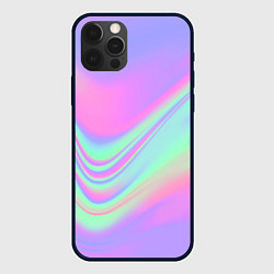 Чехол для iPhone 12 Pro Цветные волны, цвет: 3D-черный